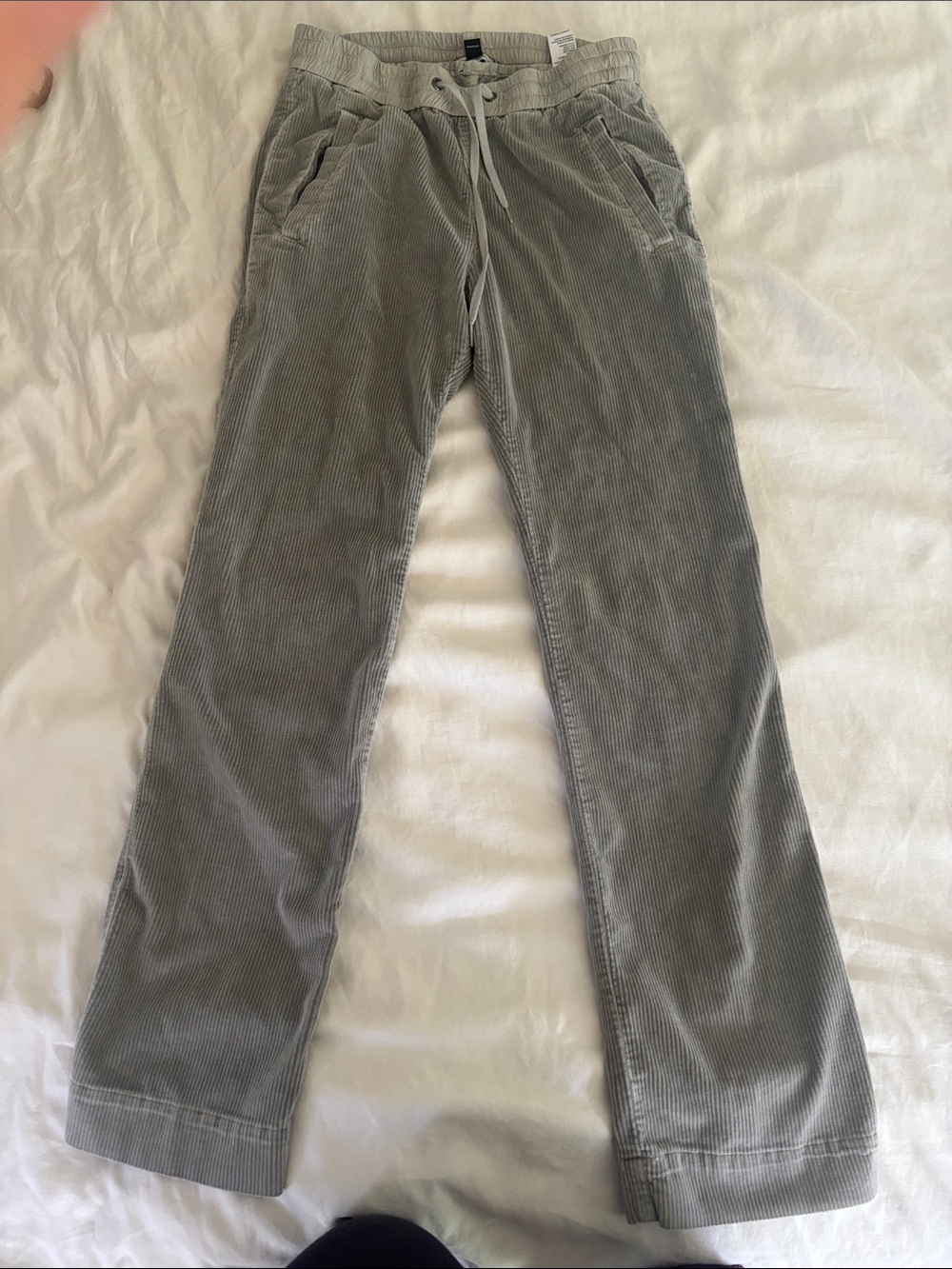 James Perse Light Gray Corduroy Drawstring Pants